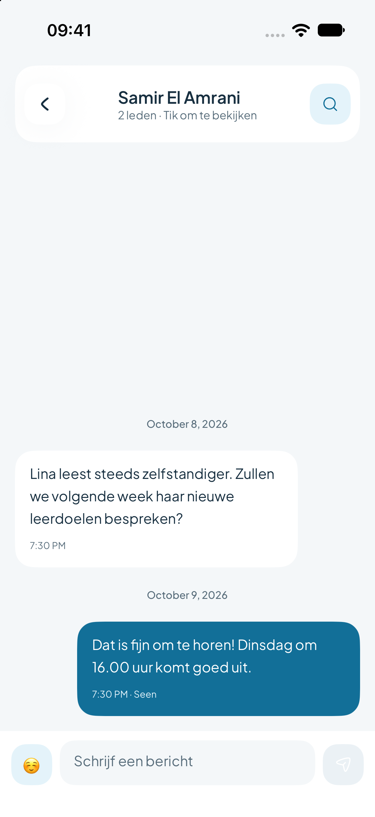 Gesprek tussen leraar en ouder