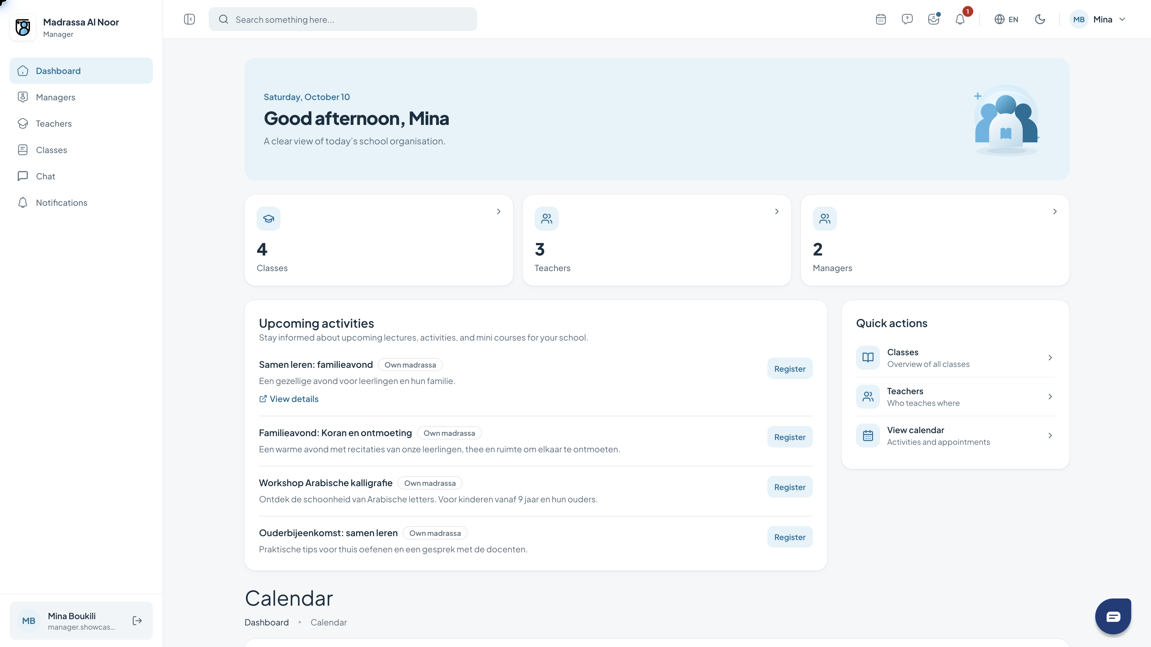Coördinatordashboard