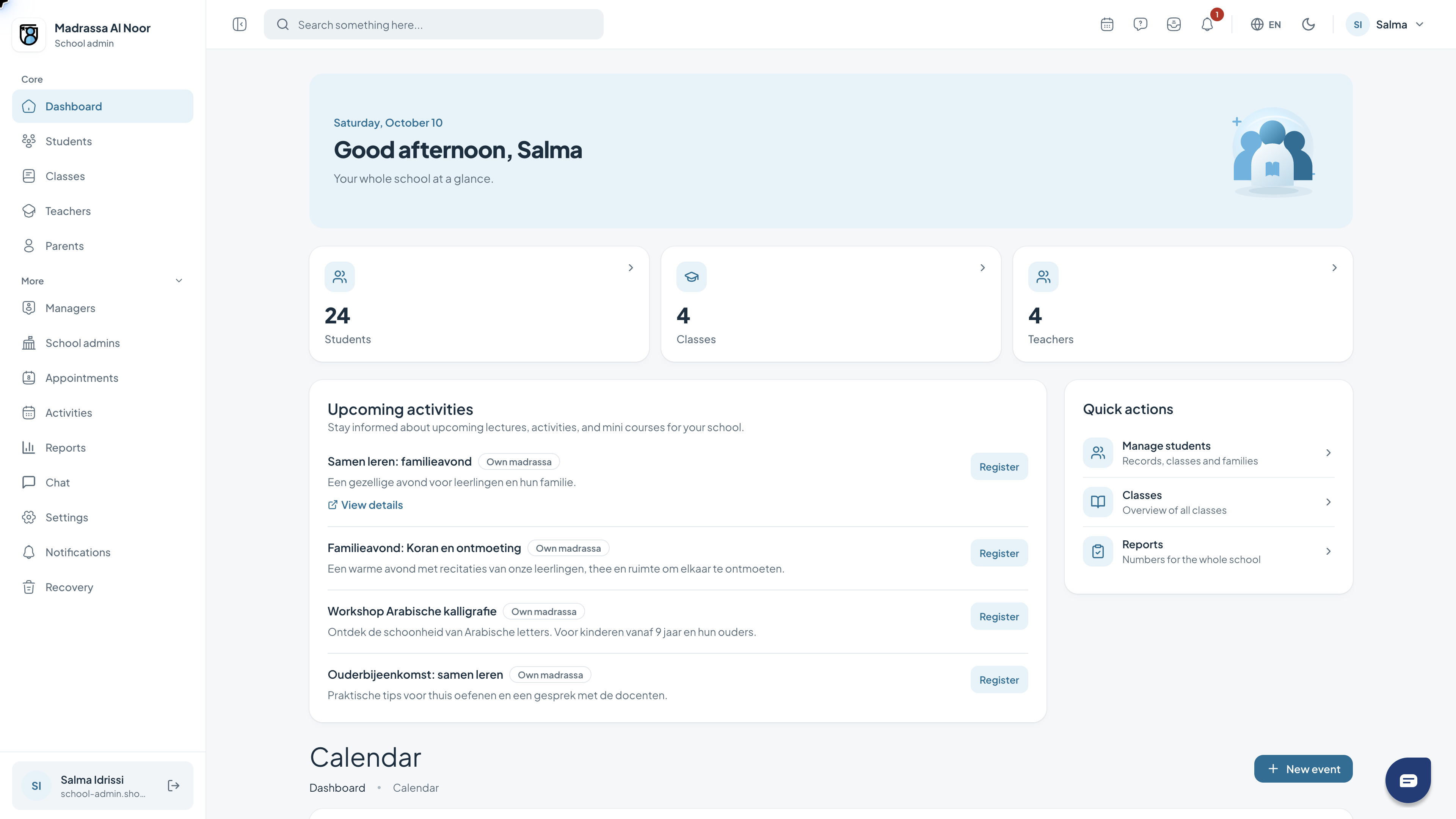 Schoolbeheerderdashboard